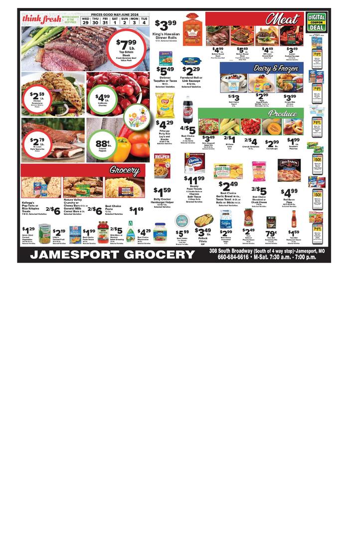 Jamesport Grocery Ad Specials
